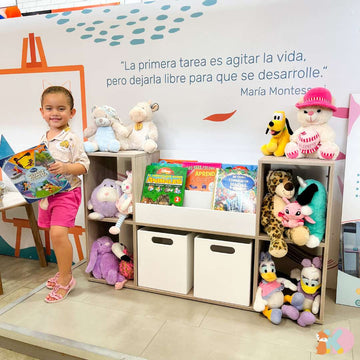 Organizador de Juguetes con Biblioteca Montessori y Cajones - Kids Decor Colombia