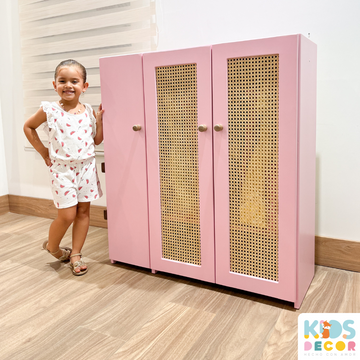 Armario Organizador Infantil con Puerta de Rattan