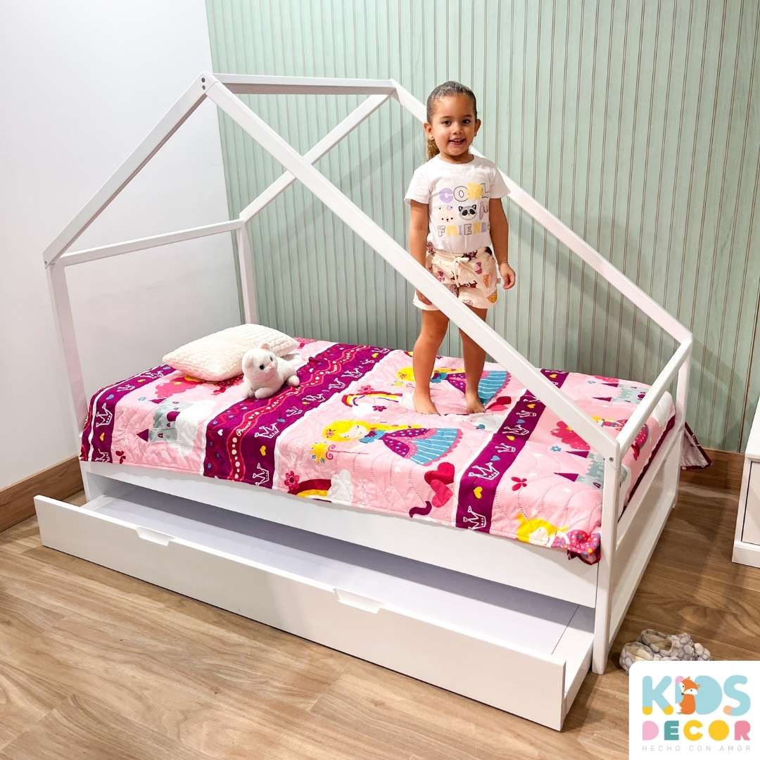 Cama Casita + Auxiliar - Kids Decor Colombia