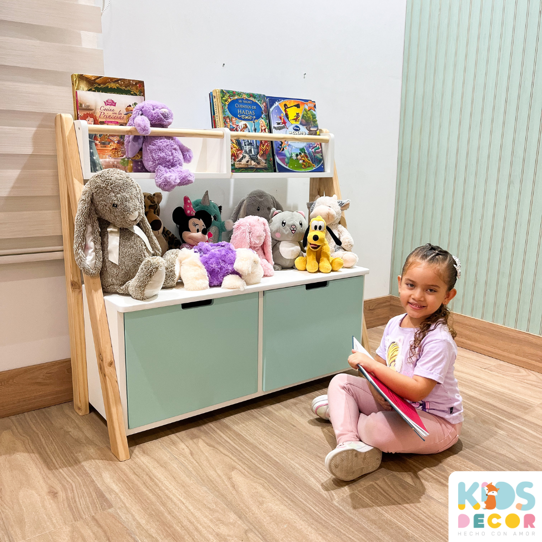 Organizador de Juguetes para Niños con Biblioteca y Cajones Bahamas - Kids Decor Colombia