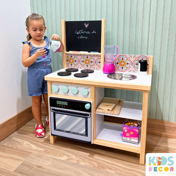 Cocina Infantil Luna Con Dispensador de Agua Vista Lateral - Mueble Infantil