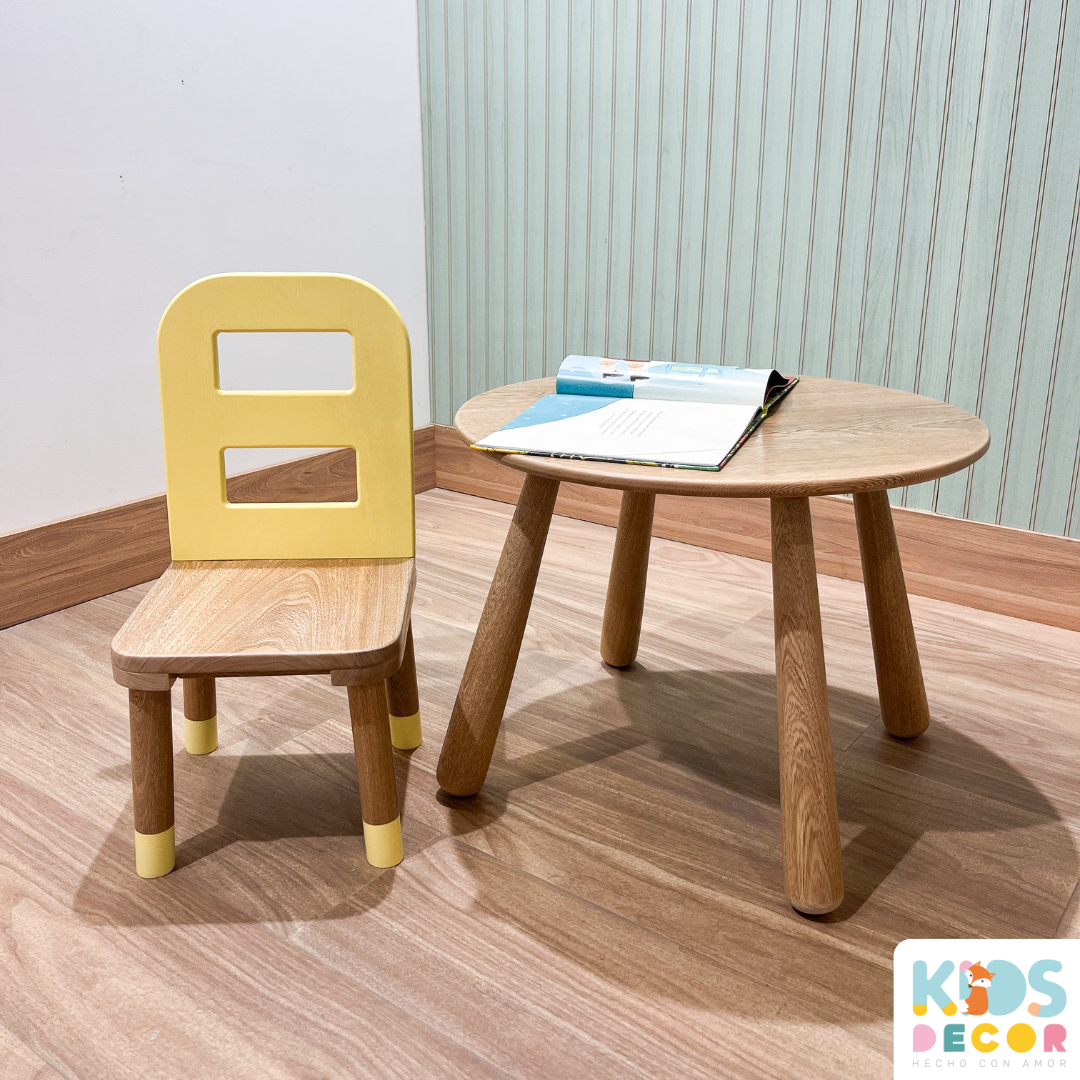 Silla Infantil de Madera Roble Natural