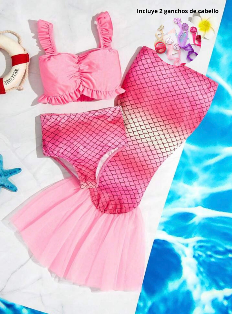 De Baño Traje De Baño Sirenita Niña Vestido Traje De Bañ