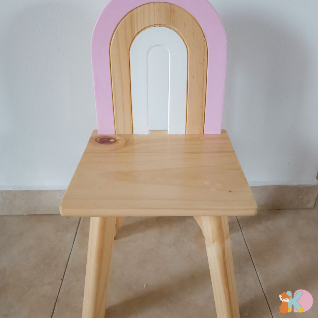 Silla Arcoiris en Pino - Kids Decor Colombia