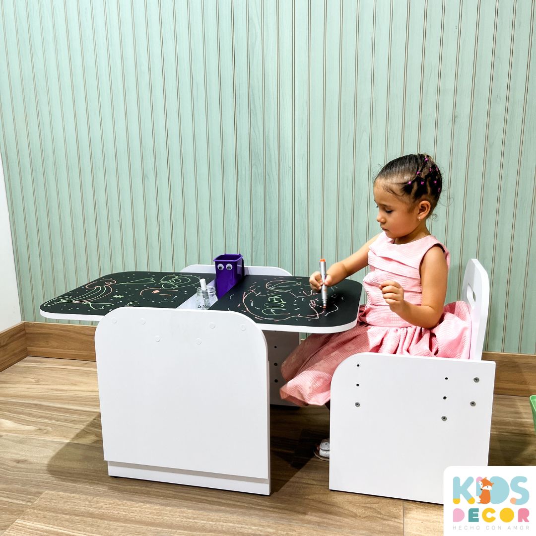 Mesa Infantil Regulable en Altura para 2 Niños 'CreceConmigo' - Kids Decor Colombia