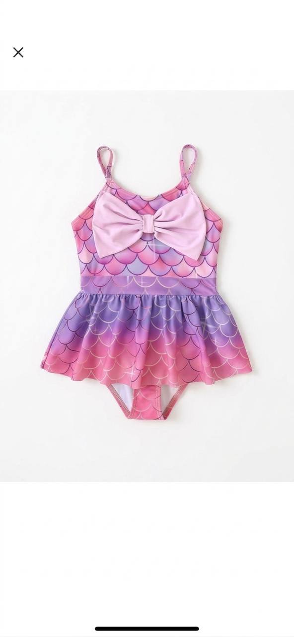 Set de Baño Sirena Mágica Completo: Traje de Baño, Bolso de Lentejuelas y Joyería Marina